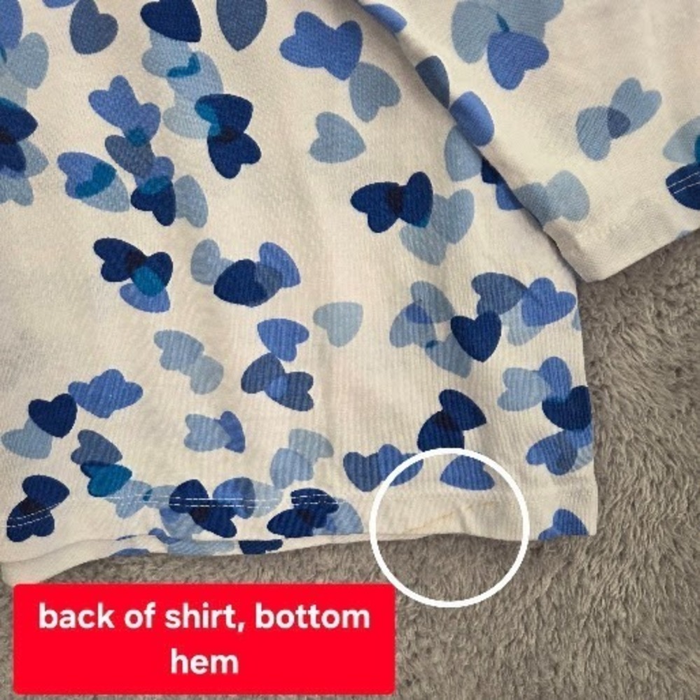 Woman Within T-Shirt Women's 4X Blue Heart Print Long Sleeve Cotton Blend Top - Picture 10 of 11